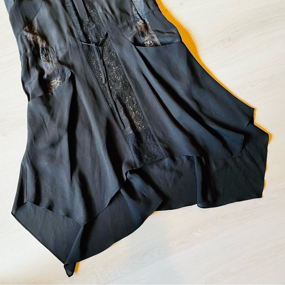 BCBGMAXAZRIA Runway The Keir Silk Midi Dress in Black Size XXS NWT Designer - Picture 3 of 7